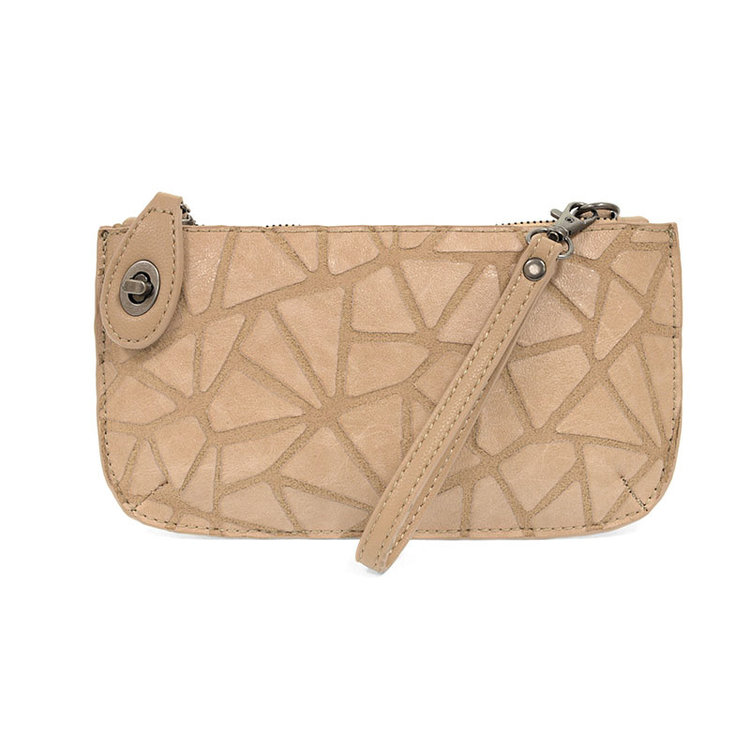 Joy Susan Geo Crossbody Wristlet Clutch (Camel)
