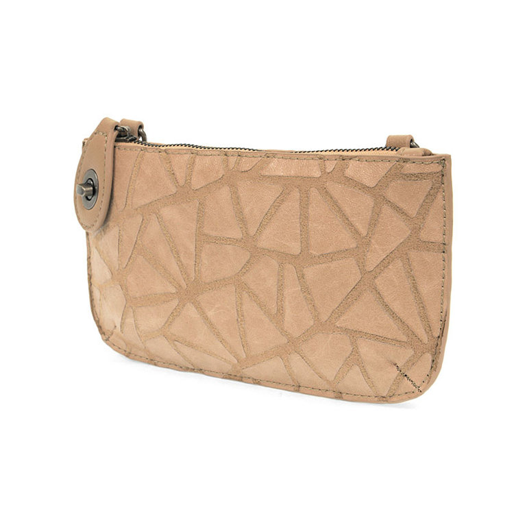 Joy Susan Geo Crossbody Wristlet Clutch (Camel)