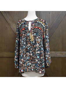 A&A Clothing Inc Embroidered Print Top