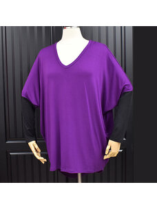 Be Stage Color Block Dolman (Eggplant)
