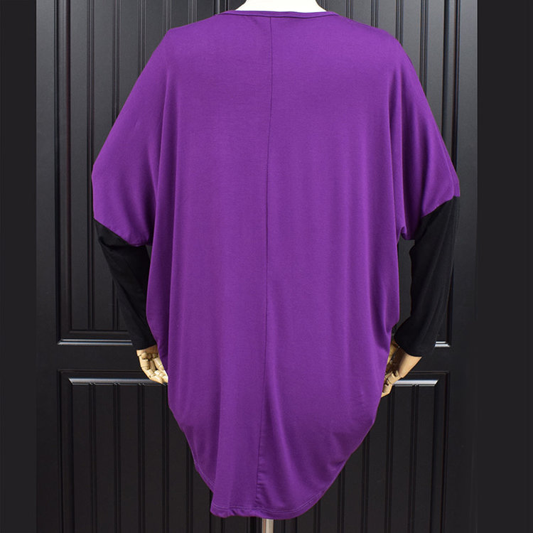 Be Stage Color Block Dolman (Eggplant)