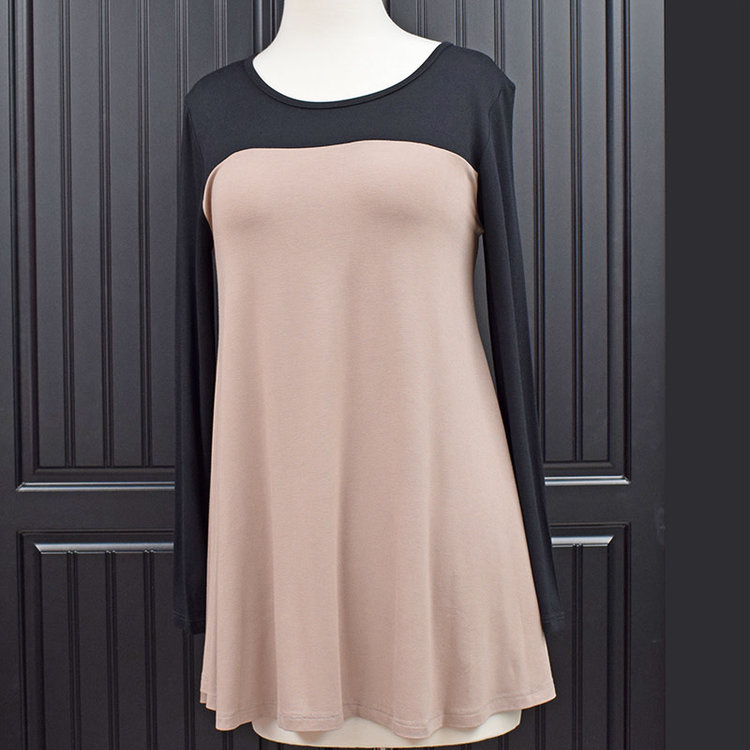 Be Stage Color Block Tunic (Mocha)