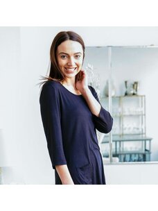 Hello Mello Lounge Luxe Sharkbite Top (Navy)