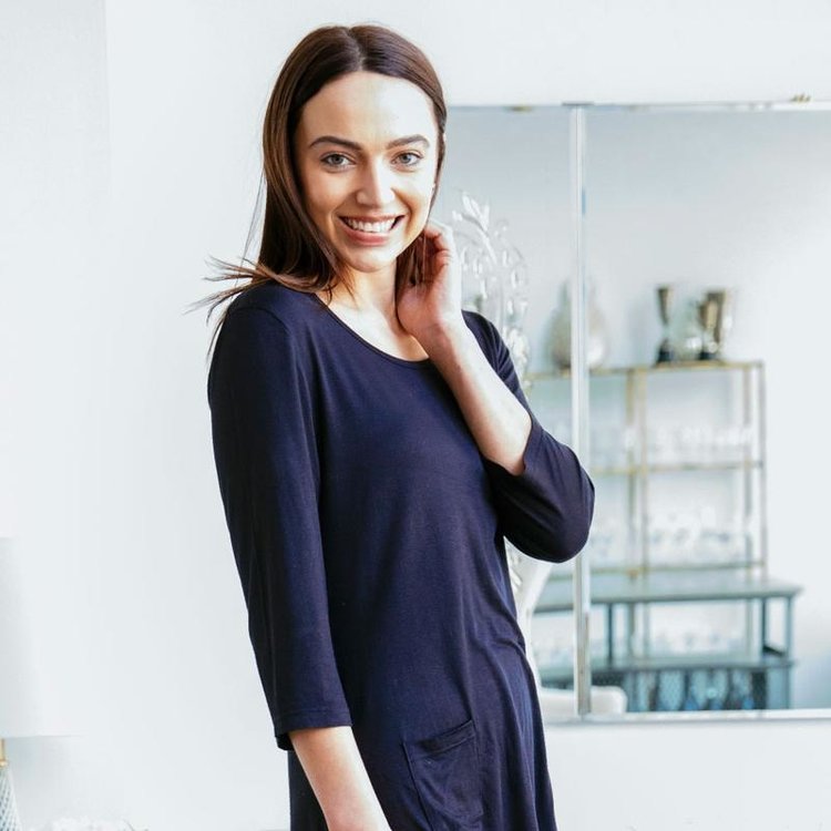 Hello Mello Lounge Luxe Sharkbite Top (Navy)