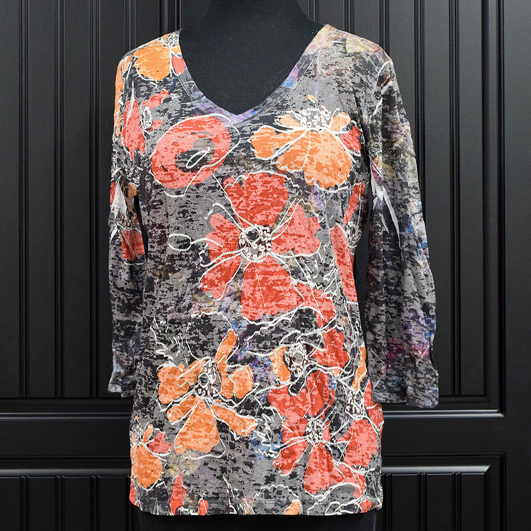 Inoah Crimson Crinkle Top