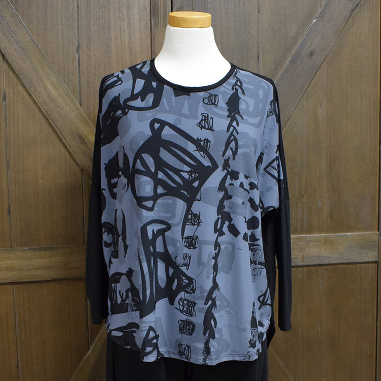 Inoah Gray Print Dolman