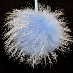 Toasted Marshmallow 5 faux fur pom pom with yarn ties and stabilizing  button attachment - Hazel Knits Store