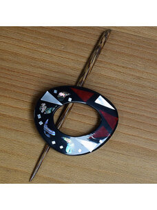Inlaid Shell Shawl Pin