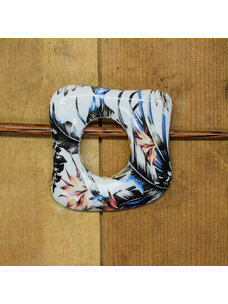 White Floral Shawl Pin