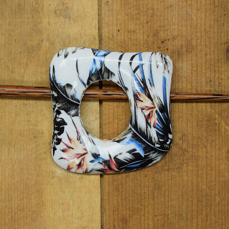 White Floral Shawl Pin