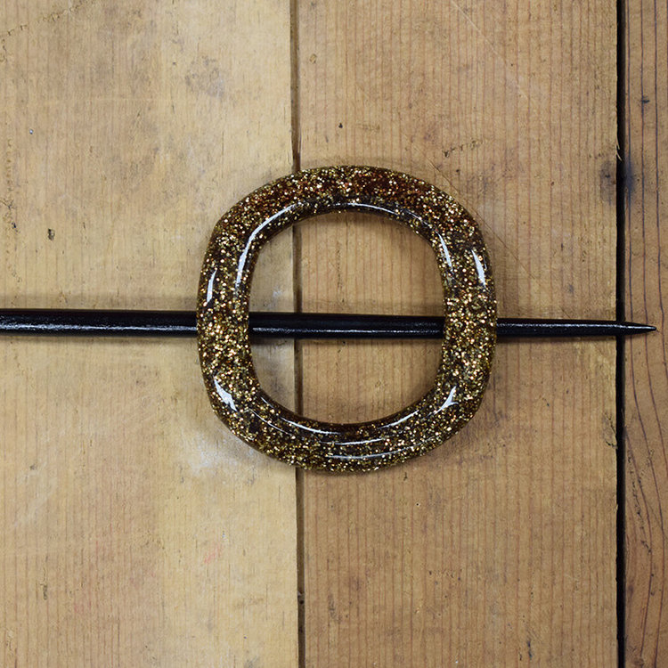 Gold Glitter Shawl Pin