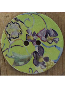 1 1/2" Coconut Floral Green