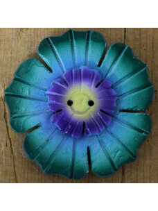 1 1/2" Teal/Purple Coconut Flower