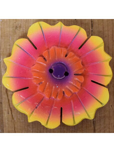1 1/2" Yellow/Coral Coconut Flower