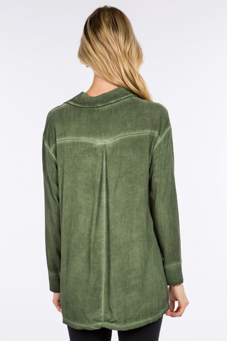 M. Rena Cross Hatch Collared Tunic (Spruce)