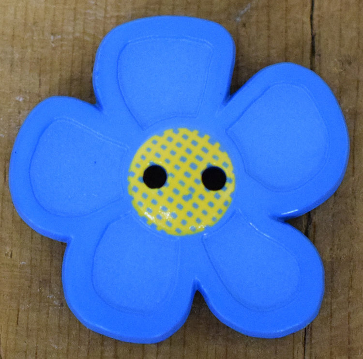 1 1/8" Blue Fiower #340553