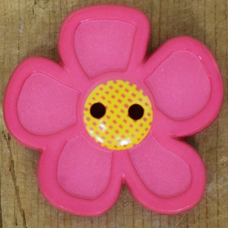 1 1/8" Hot Pink Flower #340555