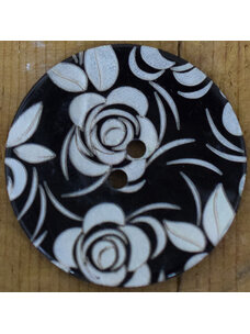 1 1/8" Shell Black Roses