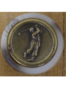 1" Brass Golfer with Beige Rim #SS-4