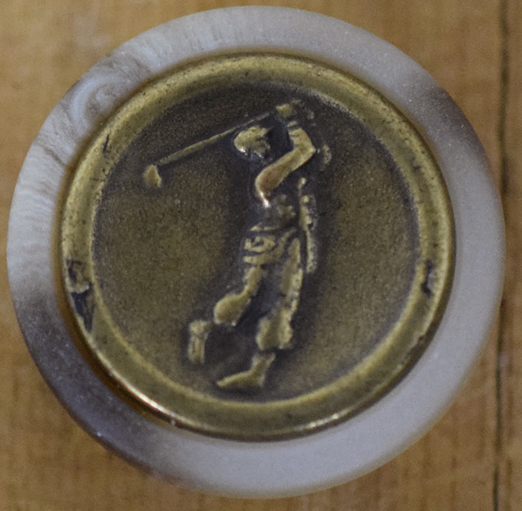 1" Brass Golfer with Beige Rim #SS-4