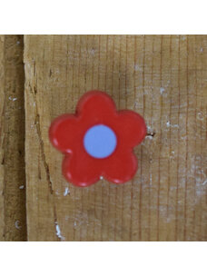 1/2" Red Flower with Periwinkle Center #E25-6