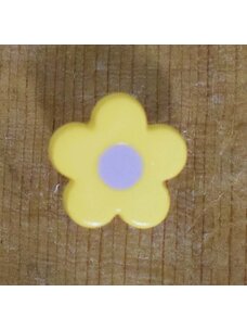 1/2" Yellow Flower with Purple Center #E25-1