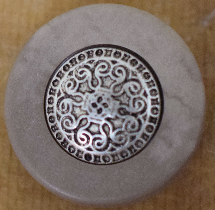 13/16" Beige with Pewter Center #B1602