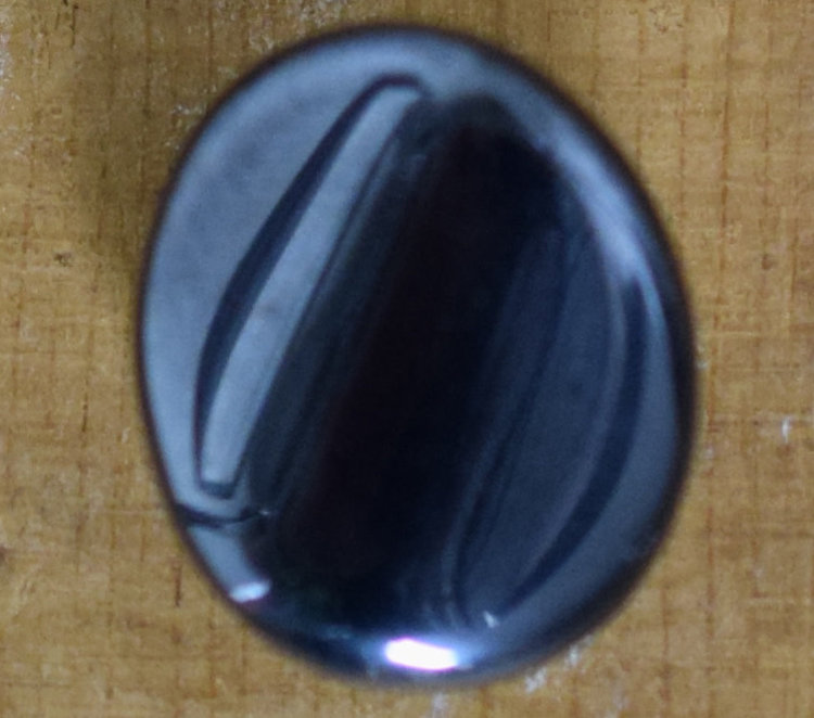 5/8" Black Silver Oval Glass