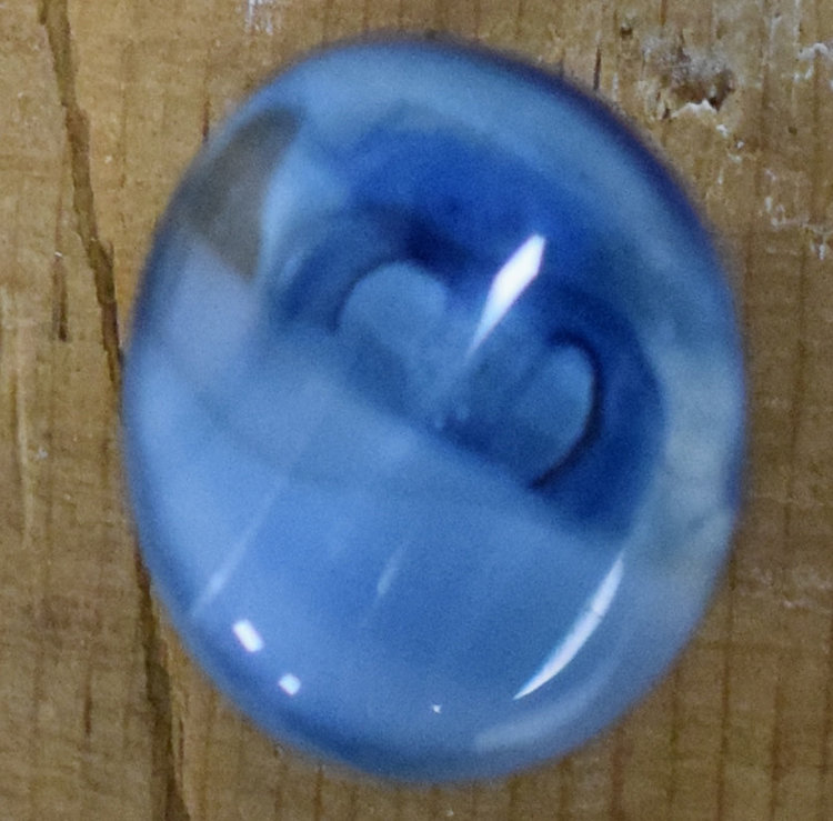 5/8" Blue Oval Glass