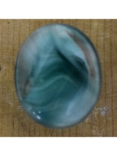 5/8" Teal Oval Glass