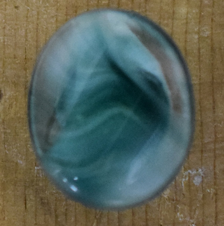 5/8" Teal Oval Glass