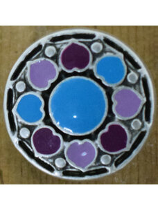 7/8" Purple & Teal Hearts with Pewter #89061