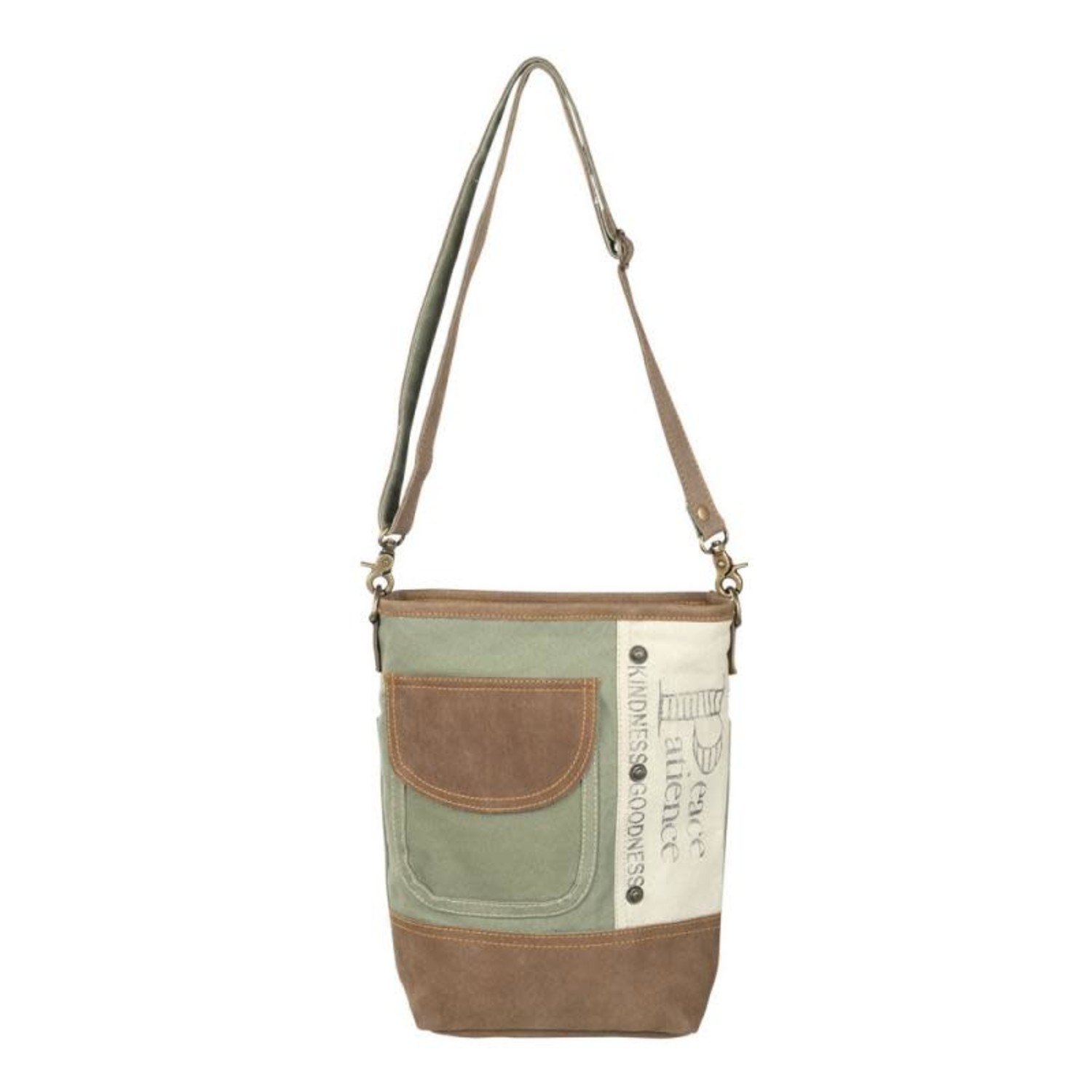 Peace and Patience Crossbody Canvas Bag