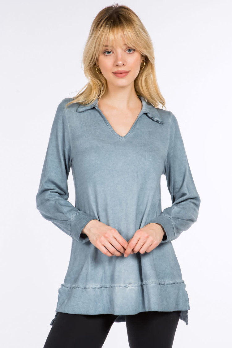 M. Rena French Terry Tunic (Steel)