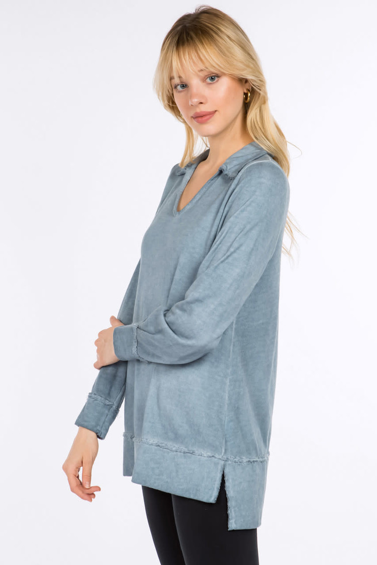 M. Rena French Terry Tunic (Steel)