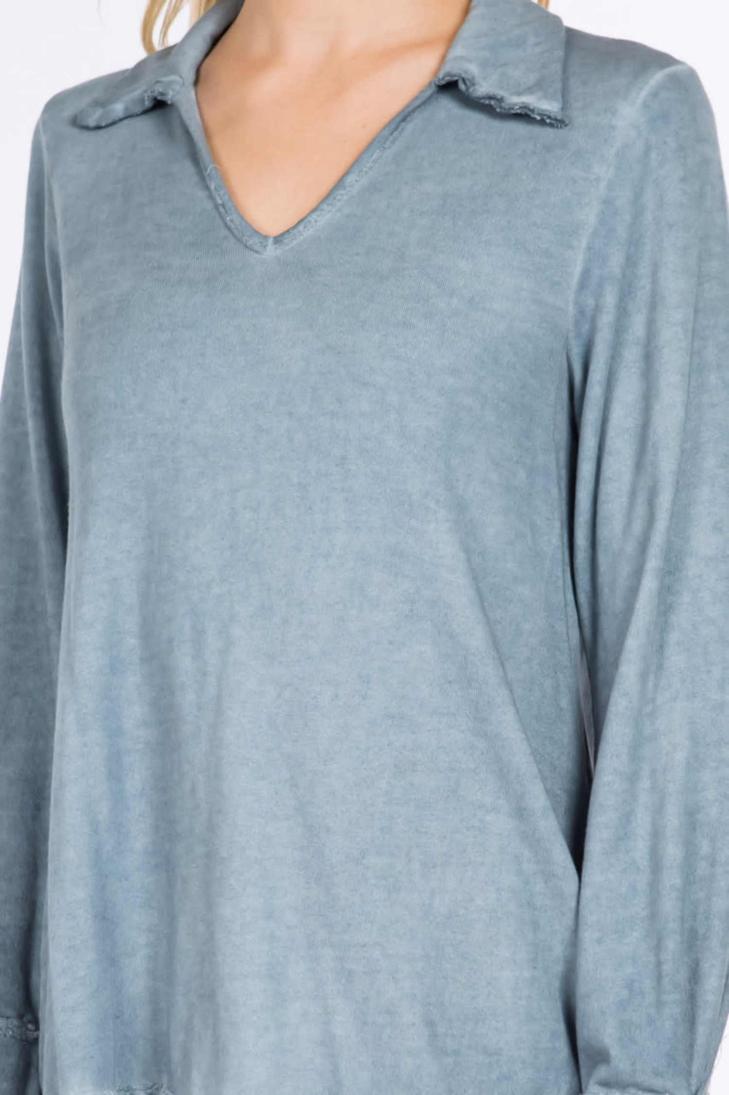 French Terry Tunic (Steel) - Sealed with a Kiss