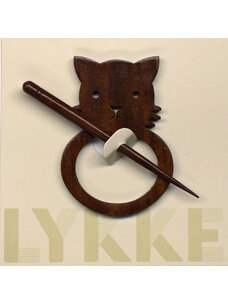 Lykke Cat Shawl Pin (Rosewood)