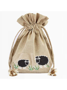 Lantern Moon Meadow Drawstring Bag (Natural/Black)
