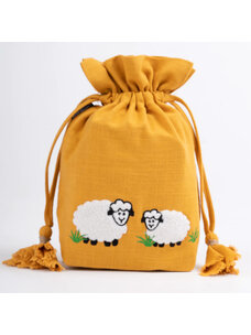Lantern Moon Meadow Drawstring Bag (Mustard)