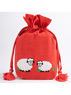 Lantern Moon Meadow Drawstring Bag (Red)