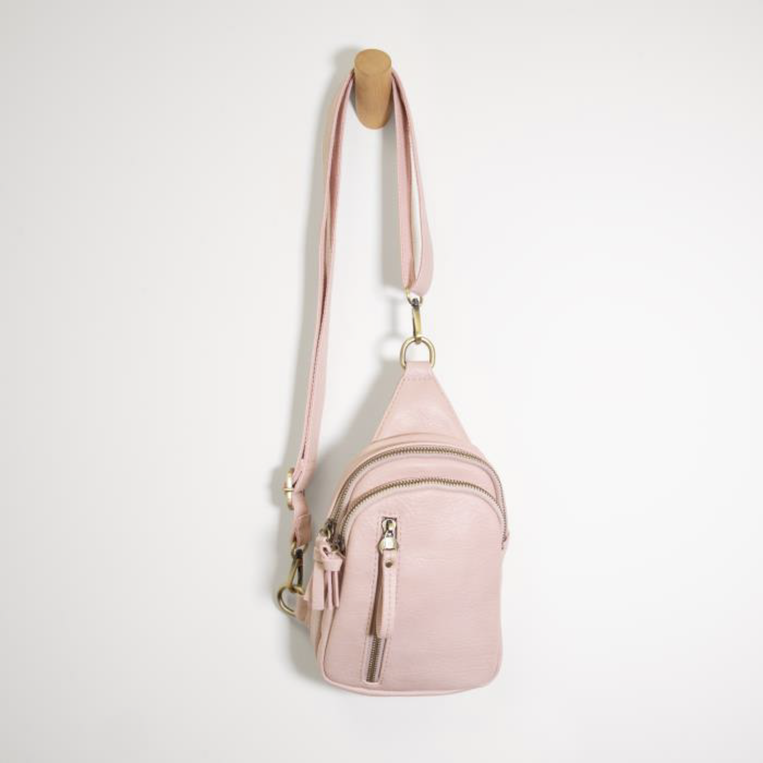  Vegan Leather Handbag Organizer in Blush Pink Color