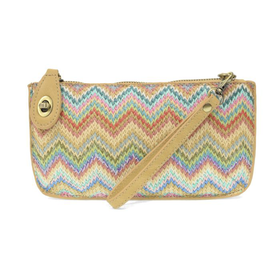 Joy Susan Straw Mini Crossbody Wristlet Clutch (Pastel)