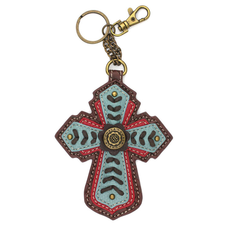 Chala Chevron Cross Key Fob