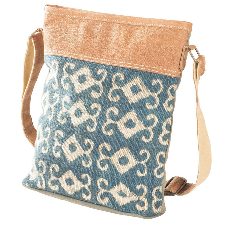 Clea Ray Blue Canvas Crossbody