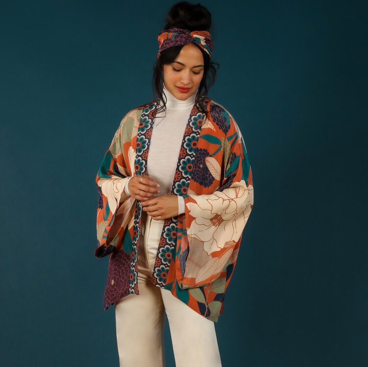 Powder Design Luxe Winter Floral Kimono Jacket