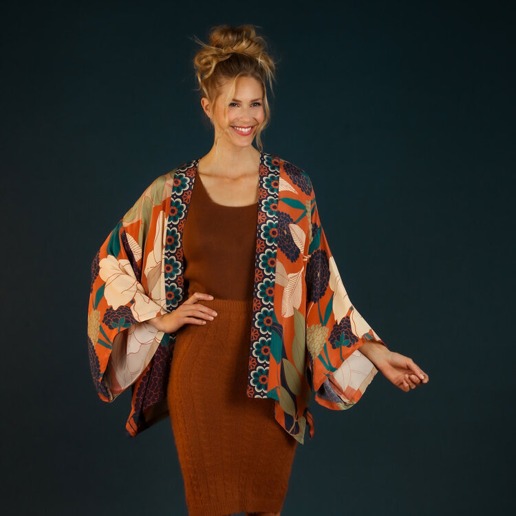 Powder Design Luxe Winter Floral Kimono Jacket