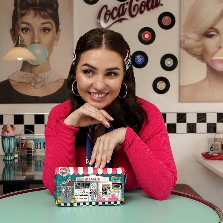 Vendula Kitty's Diner Large Ziparound Wallet