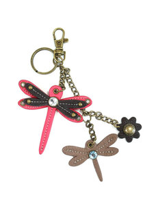 Chala Pink Dragonfly Mini Keychain