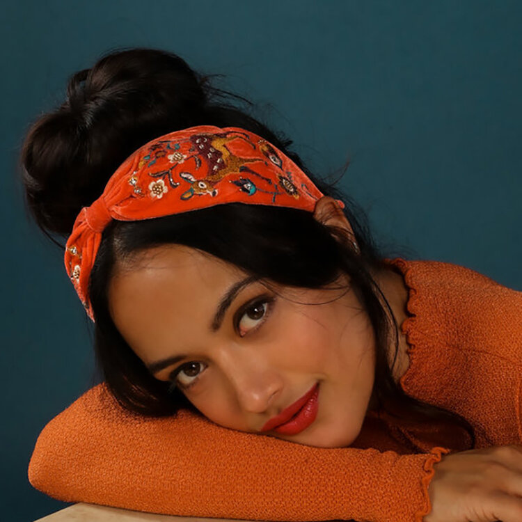 Powder Design Velvet Headband (Fawn in a Meadow)