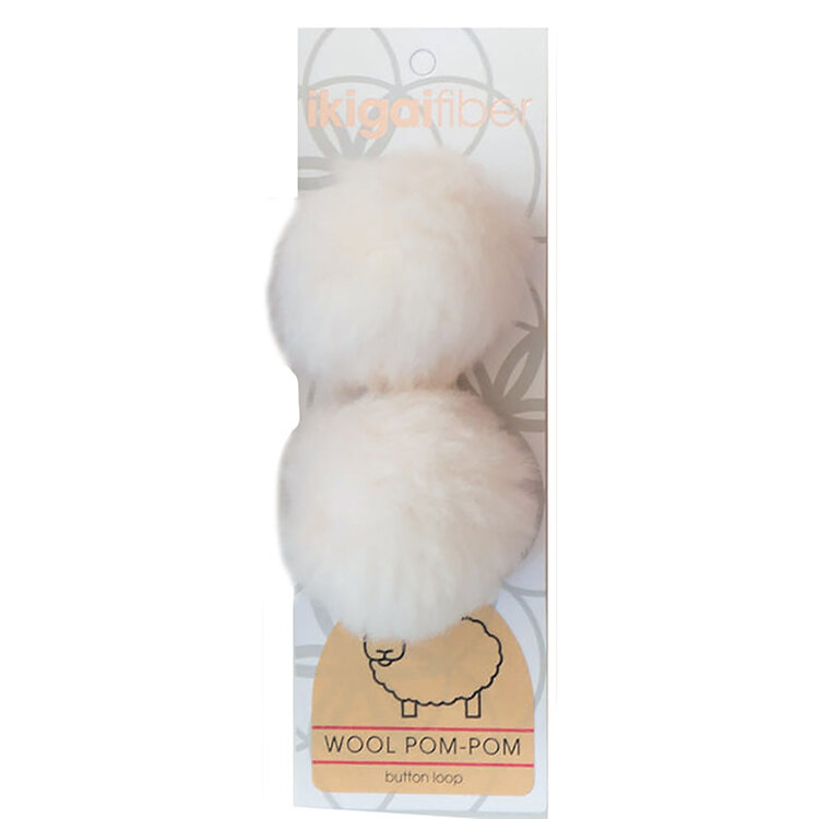 Ikigai Fiber Wool PomPom 6cm (White)